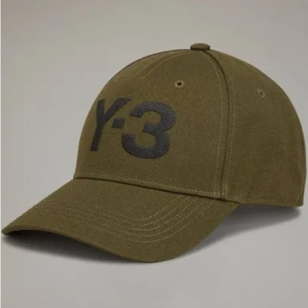 Y-3 Khaki Green Cap with Black Logo